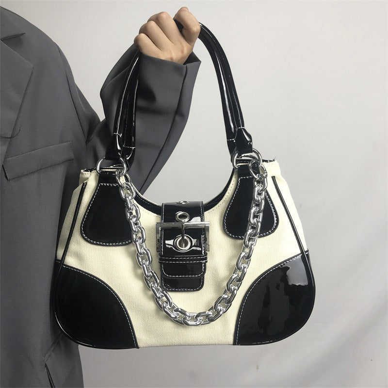 Nylon Armpit Bag Patent Leather Canvas Bag